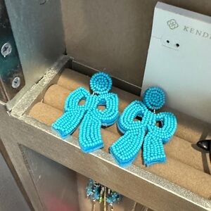 Turquoise Beaded Statement Earrings